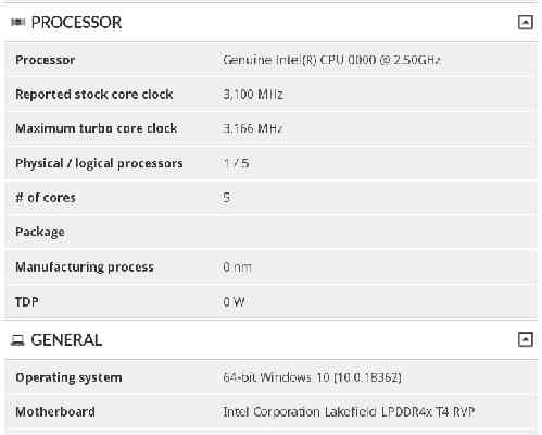 Úsporný 10nm big.LITTLE procesor Intelu Lakefield unikl v 3DMarku: výkon a takty